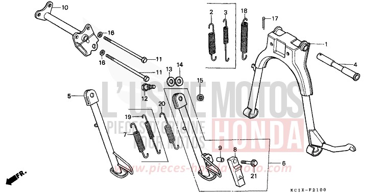 STAENDER von CB1300 Super Bold'or ABS CANDY BOURGOGNE RED-U (R107CU) von 1982